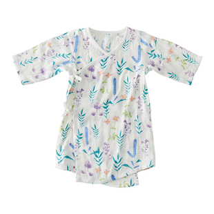 纳多果新生儿纱布和尚服和袍婴儿竹纤维哈衣连体爬服夏季