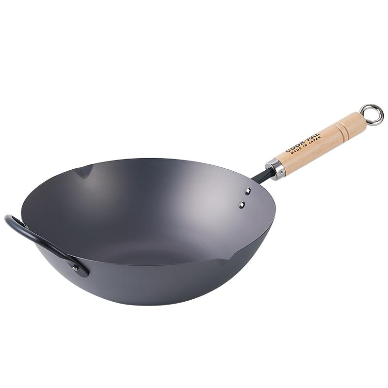 吉川COOKPAL炒鍋鐵鍋無(wú)涂層不粘熟鐵氮化家用炒菜鍋日本原裝進(jìn)口