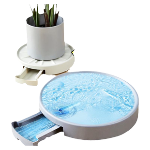 花盆底盘接水盘圆形托盘带轮万向轮滑轮移动底座塑料底托滚轮垫底