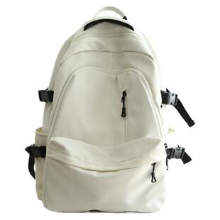 NR黑白百搭大容量双肩背包男双肩包女轻便旅行书包初中女生大学生