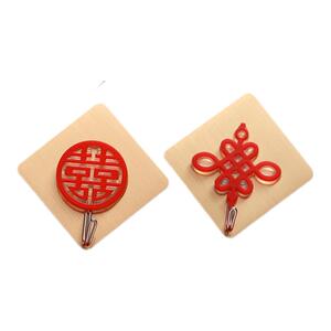 红色挂钩强力粘胶中国结福字喜字免打孔强力承重无痕乔迁新居结婚