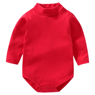 高领打底春秋纯色连体三角哈衣