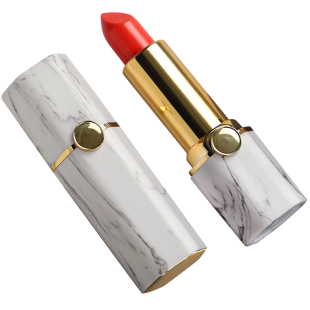 花喆高档口红管 大理石款白色六边方管壳手工自制包材唇膏管12.1