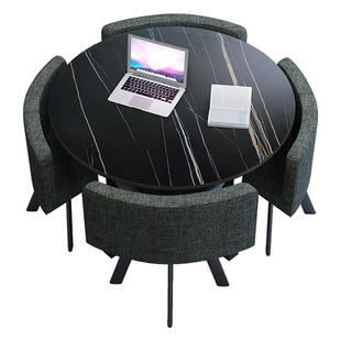 洽谈桌椅套装桌椅汉堡店桌椅商用小圆桌方餐桌简约接待桌椅组合