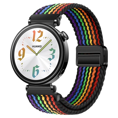 适用于华为watch5表带gt5/gt6/4腕带磁吸编织智能手表4pro/3pro替换带GT2e男尼龙荣耀GS3i/GS4运动透气高级