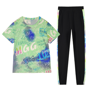 冰丝短袖运动套装女2025年夏季新款时尚洋气夏天休闲服薄款两件套