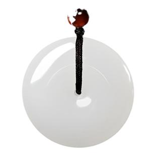 新疆和田玉吊坠女羊脂白玉平安扣玉坠挂件男玉石玉佩项链情侣一对