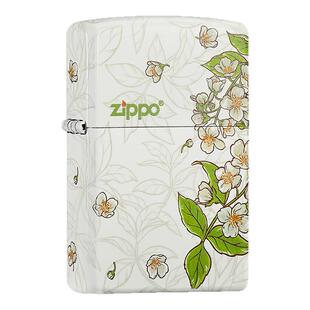 正版zippo打火机正品 春绘茉莉升级夜光款 彩印情人节礼物送女生