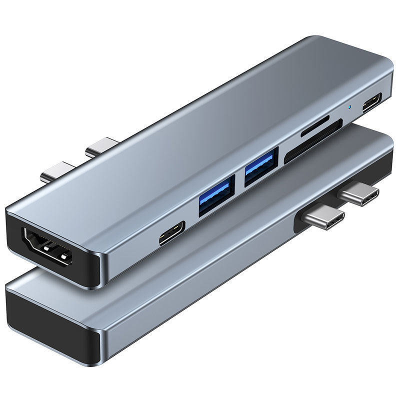 新款Macbook pro/Air专用双C口拓展坞USB HUB转换器高清投屏扩展