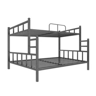 简约铁艺高低床省空间小户型上床下桌阁楼床多功能斜梯高低子母床