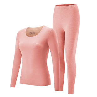 猫人保暖内衣女2024新款秋衣秋裤套装圆领羽毛绒打底鹅绒贴身上衣