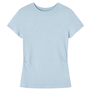 3ts夏季薄款正肩短袖白色T恤新款圆领显瘦黑色体恤修身上衣