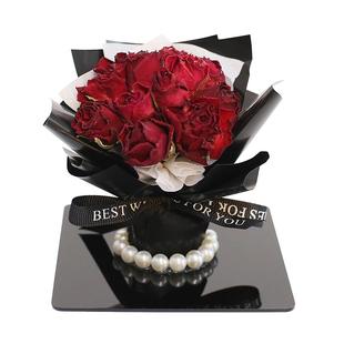 纯手工干花玫瑰送女朋友生日七夕情人节礼物装饰汽车摆件车载摆台