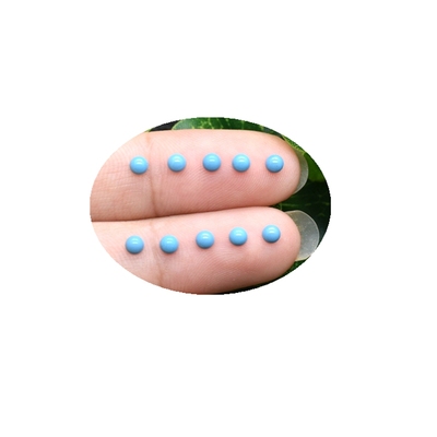 绿松石裸石圆形平底素面蓝色小宝石半圆光面蓝松石镶嵌石diy