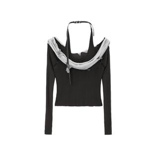 REVAN芮范设计师款优雅挂脖蝴蝶珠片毛衫RL10601179