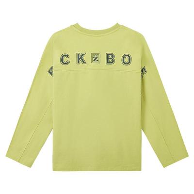 左西男童纯棉字母百搭秋打底T恤