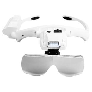 头戴式放大镜高清老人读书看报挑刺嫁接眼睫毛美容院维修专用带灯