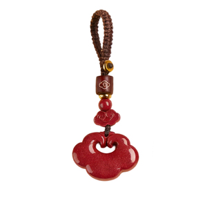 普陀山直发朱砂平安扣挂件正品官方钥匙扣女本命年太岁护身符礼物