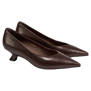 fed低跟单鞋秋季新款女鞋V口羊皮高跟鞋气质通勤鞋女S0820-ZCA513