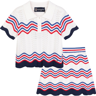 暇步士童装女童套装26春夏新款大童毛衣裙子两件套儿童休闲套裙