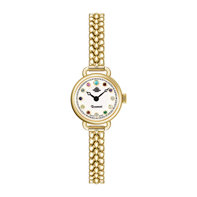 天猫惊喜盒丨Rosemont诞生石精致ins风玫瑰金金属细带玫瑰手表女