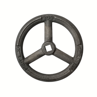 船用阀门手轮圆形内方孔10*10/18*18平面实心铸铁开关转盘200/225