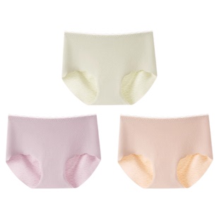 雅致新品质感提花轻薄透气无痕小波浪中腰女内裤纯棉底裆三角裤