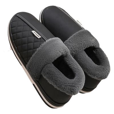 加绒加厚防水保暖包跟棉拖鞋