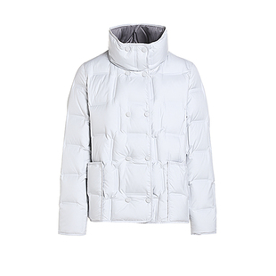 JESSIE立领鹅绒羽绒服女款量感加厚保暖外套极简风2025年冬季新款