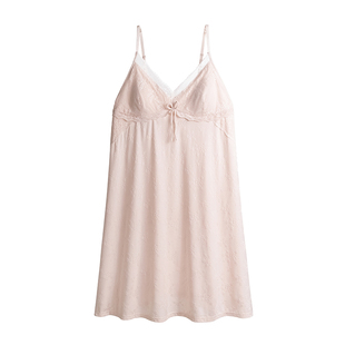 性感莫代尔吊带睡衣女春夏薄款带胸垫可外穿高级感蕾丝家居服睡裙