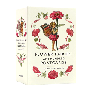 现货进口英文原版花仙子一百张明信片 Flower Fairies One Hundred Postcards 手绘风明信片 3-5岁花朵植物启蒙认知插图画花精灵