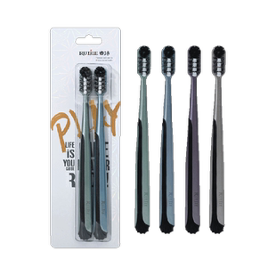 睿洁螺旋分护牙刷男士专用中硬毛成人清洁高档去烟渍2支耐用清洁