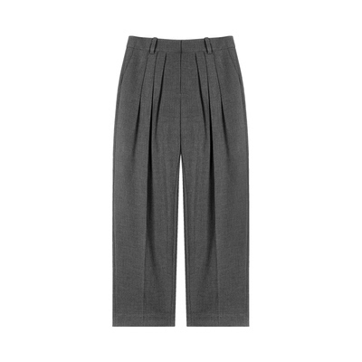 Unawares.设计感廓形立体三褶西裤