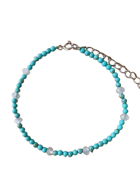 5色 自然元素彩色叠搭细版手链虎眼玉石玛瑙水晶手串高级感