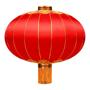 户外大红灯笼铁口绸布新年路边挂饰防晒防水广告定制印字防水灯笼