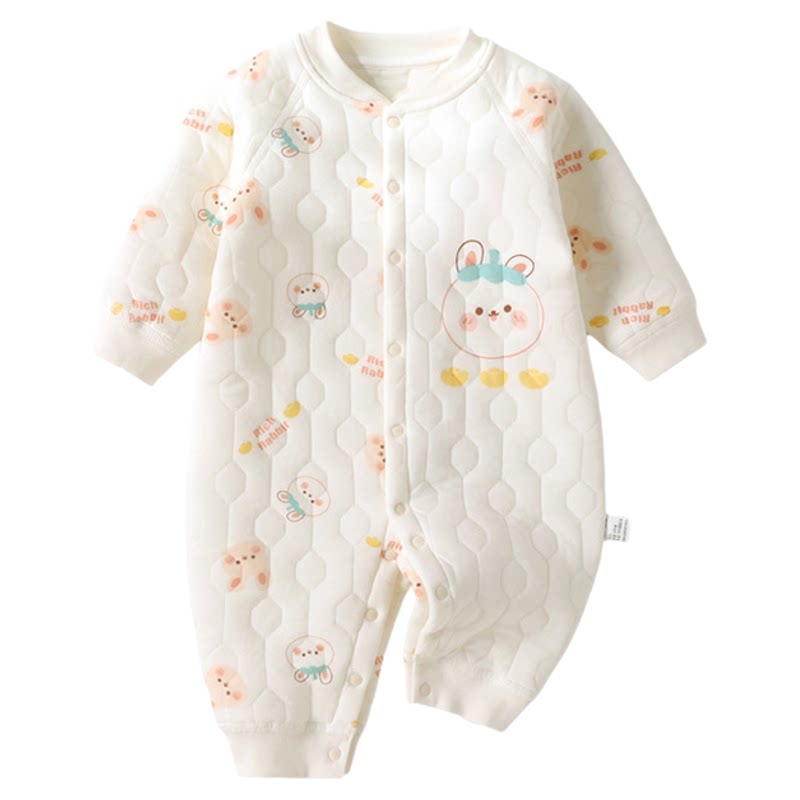 连体衣长袖外出新生儿衣服宝宝加厚爬服秋冬婴幼儿打底哈衣