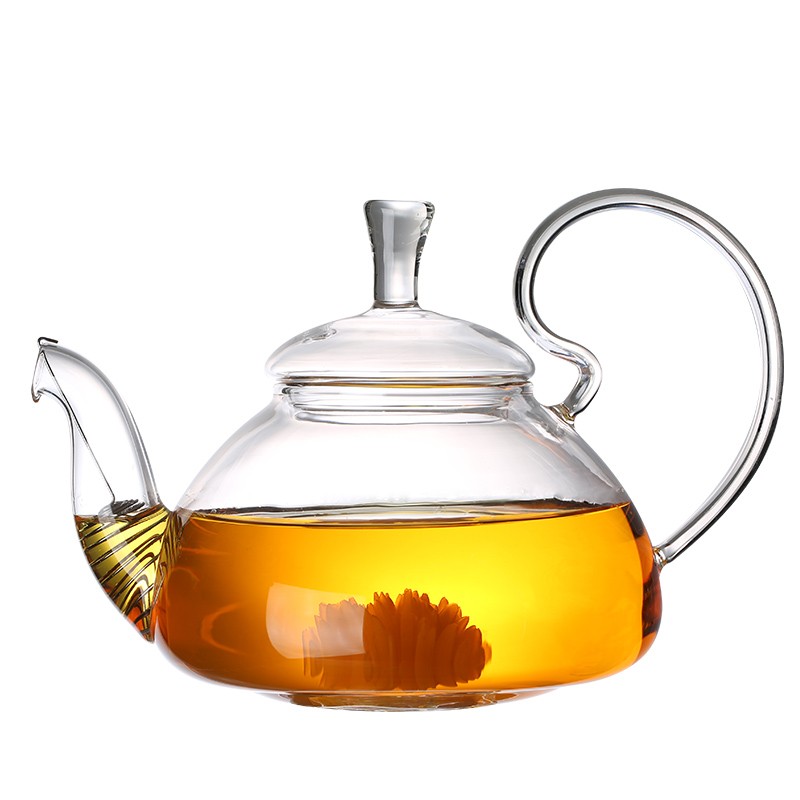 玻璃花茶壶耐高温电陶炉壶煮茶器透明大号壶泡茶高把壶功夫茶具