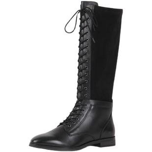 德国CAPRICE凯蝴蝶女鞋秋冬新品欧美时尚显瘦系带长靴及膝靴25521