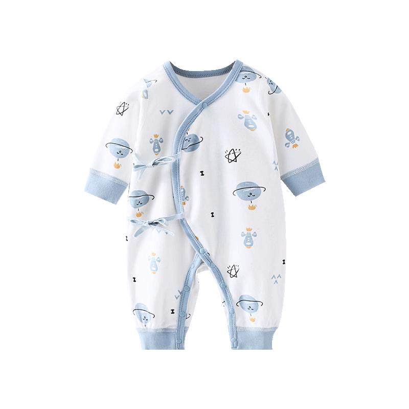 婴儿衣服秋季纯棉新生儿连体衣0-3个月宝宝睡衣打底哈衣爬服秋装
