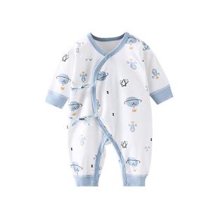 婴儿衣服a类纯棉秋冬季新生儿连体衣0-3个月宝宝睡衣哈衣爬服秋装