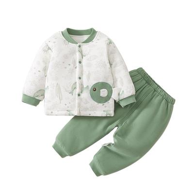 温巢婴儿衣服秋冬季夹棉分体套装
