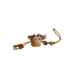 加噜竹雕呱呱来财手机挂件绳金蝉手机挂件立体可爱眼珠可转动文玩时尚饰品u盘包包挂链创意挂饰男女款送礼物