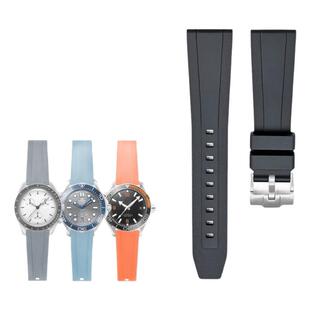 表带男款20/22/24mm柔软液态硅胶快拆适用华为美度帝陀精工百年灵