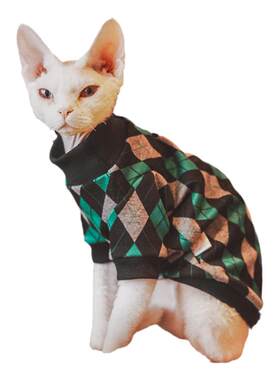 德文宠物猫咪英伦休闲长袖卫衣衫
