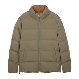 才子立领羽绒服男士2025冬季新款石墨烯休闲保暖加厚短款黑色外套