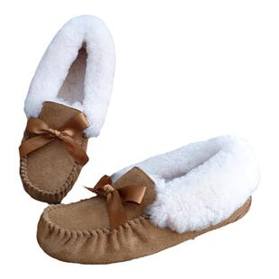 河南桑坡厂家清仓皮毛一体高低帮女棉鞋加厚纯羊毛保暖凯琳豆豆鞋