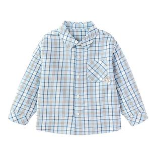 【商场同款】巴拉巴拉儿童格子衬衫男童衬衣春秋款童装宝宝上衣潮