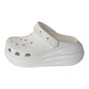 Crocs卡骆驰泡芙黑白增高舒适洞洞鞋 207521-100/2Y2