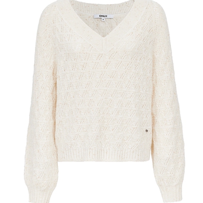 ONLYV领复古镂空针织衫