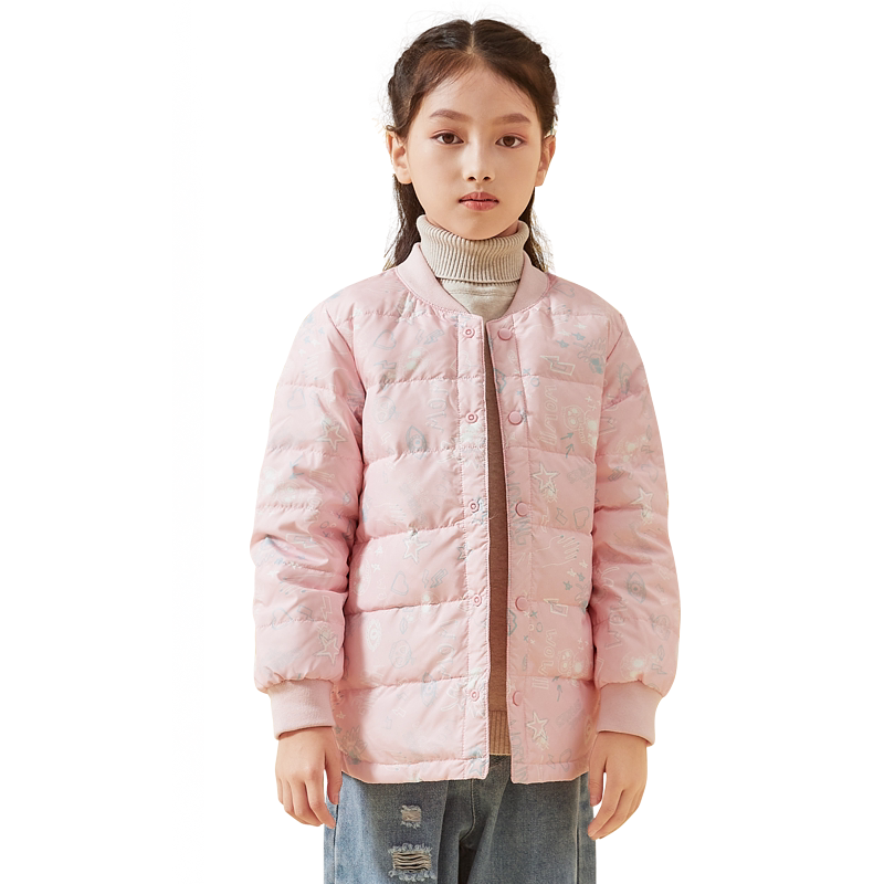 女童羽绒内胆90绒白鸭绒小孩儿童轻薄羽绒服女孩内穿校服神器冬